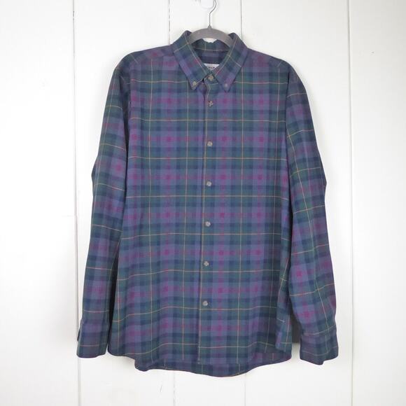 Mizzen and Main Shirt Men SZ L Trim Fit Flannel Button Down Casual MiUSA Classic - Picture 1 of 11